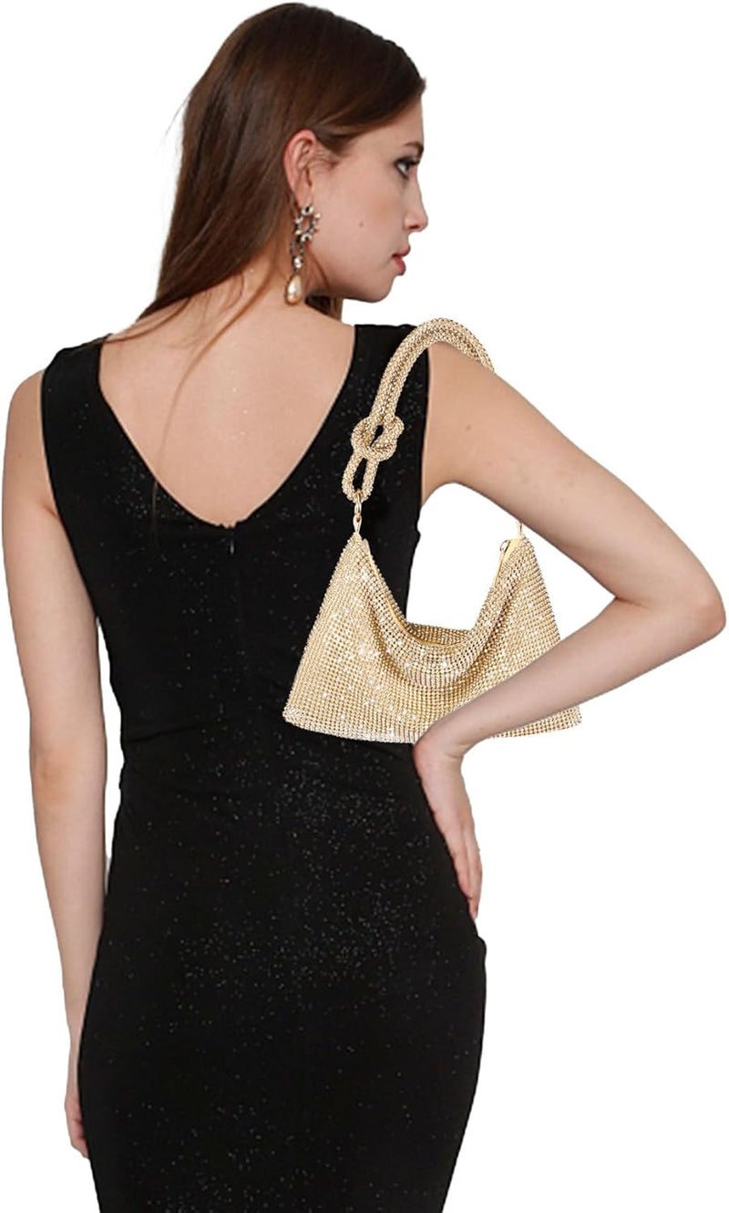 NEWROGENG Rhinestone Purse Sparkly Evening bag Silver Clutch Purses for Women Evening, Cross Body Handbags for Party Prom Club Wedding - Image 3